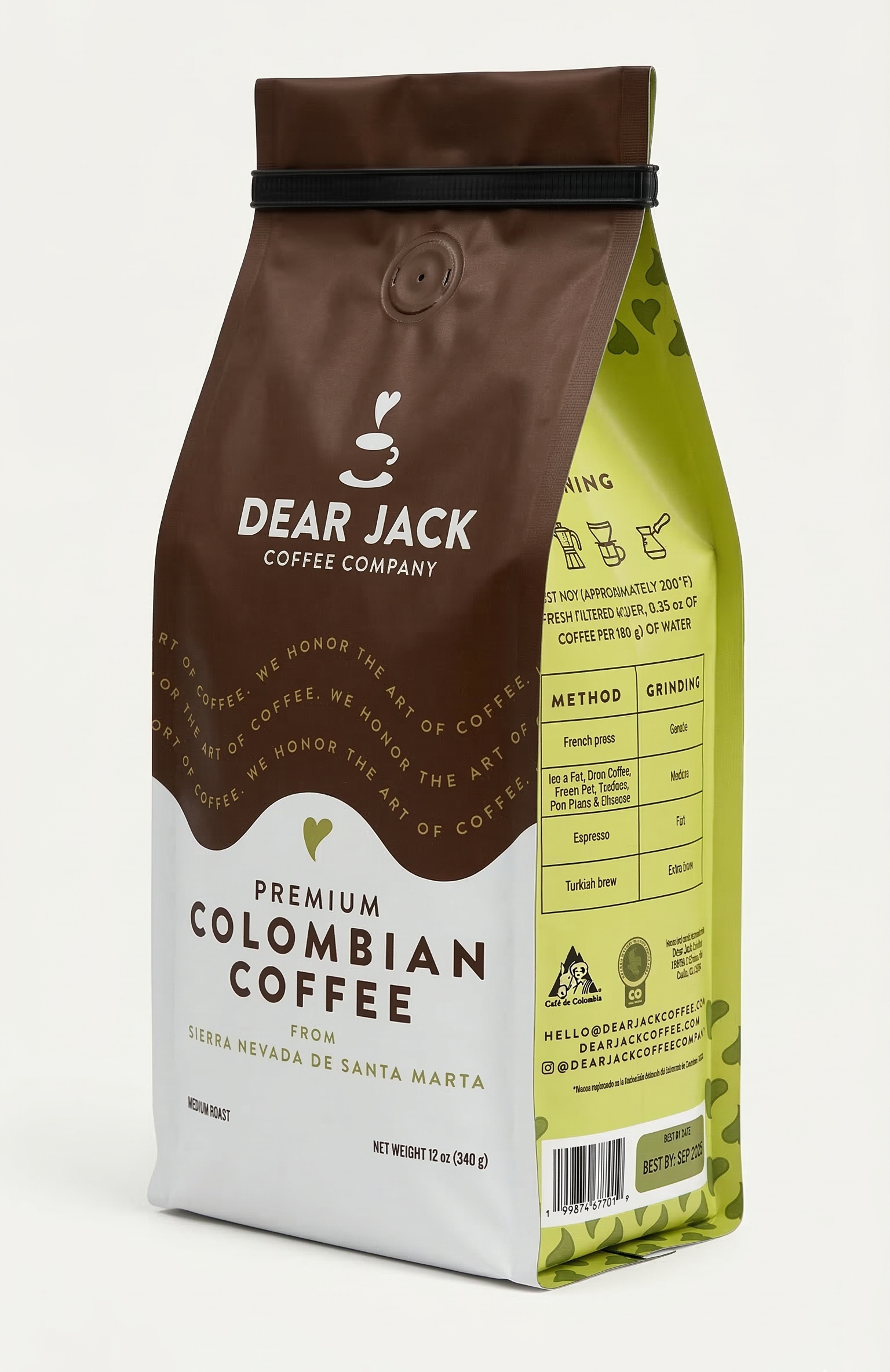 Dear Jack Coffee Company coffee bag on a white background